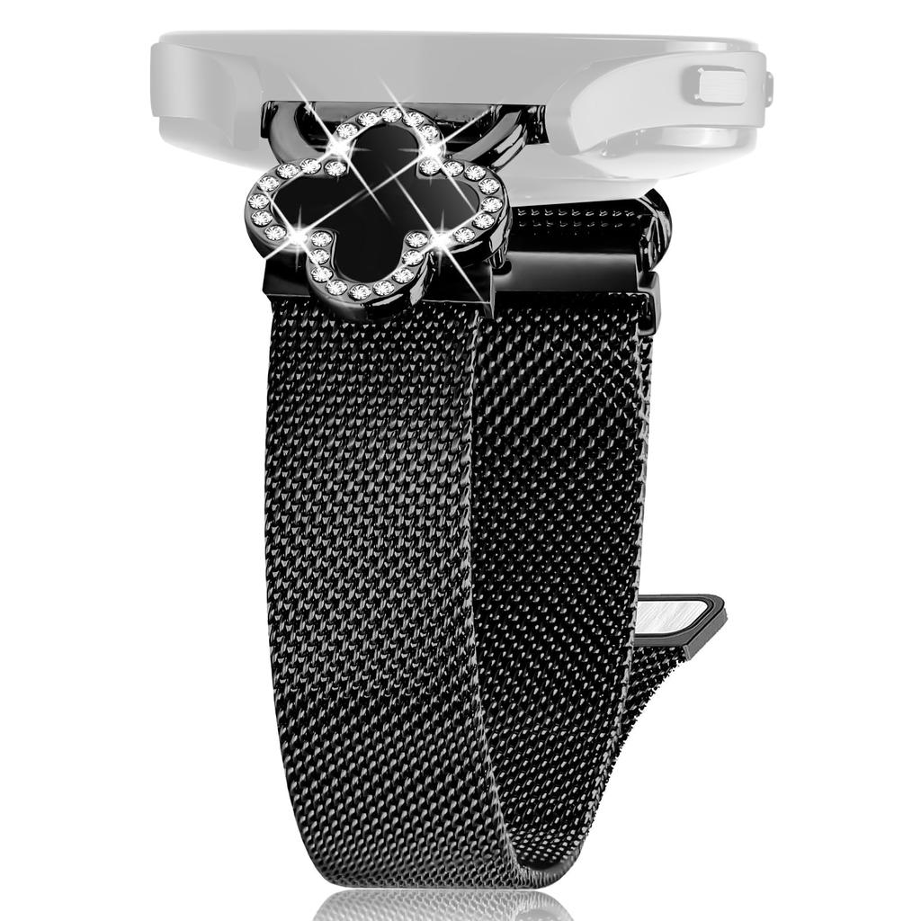 For Huawei Watch 2 Milanese Band Stainless Steel Watch Strap Clover Decor,Size: S