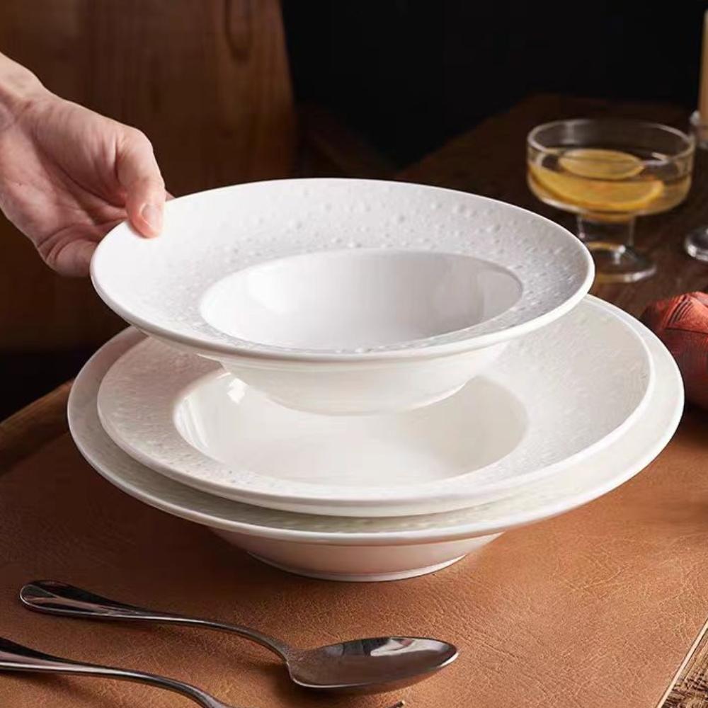 Французская креативная салатная тарелка в форме соломенной шляпы Премиальная обеденная тарелка для отеля Western Pasta Керамическая тарелка Белая тарелка