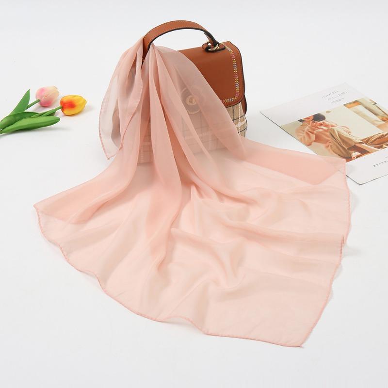 Summer Fashion Solid Color Chiffon Silk Scarf Women, Candy Color Multi-color Decorative Scarf Square Scarf Kindergarten Gift