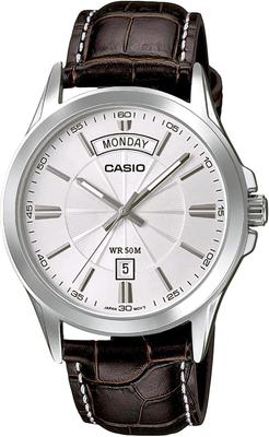 Casio Аналоговые кварцевые часы темно-коричневые Overseas модель мужские MTP-1381L-7AV [Товар]
