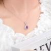 S925 Sterling Silver Necklace Women's Natural Stone Water Drop Pendant Crystal Stone Clavicle Chain Dress Accessories