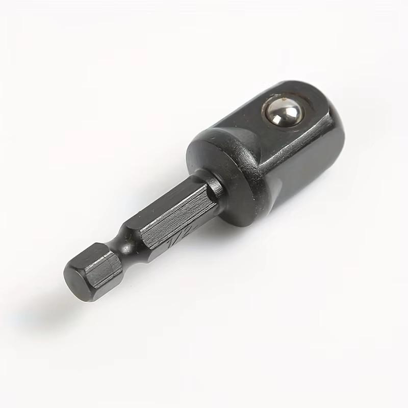 8pc Electric Screw Black 1/2 Hexagonal Handle Adapter 3/8 Square Head 1/4 Extension Rod Tool Sleeve Accessory Set