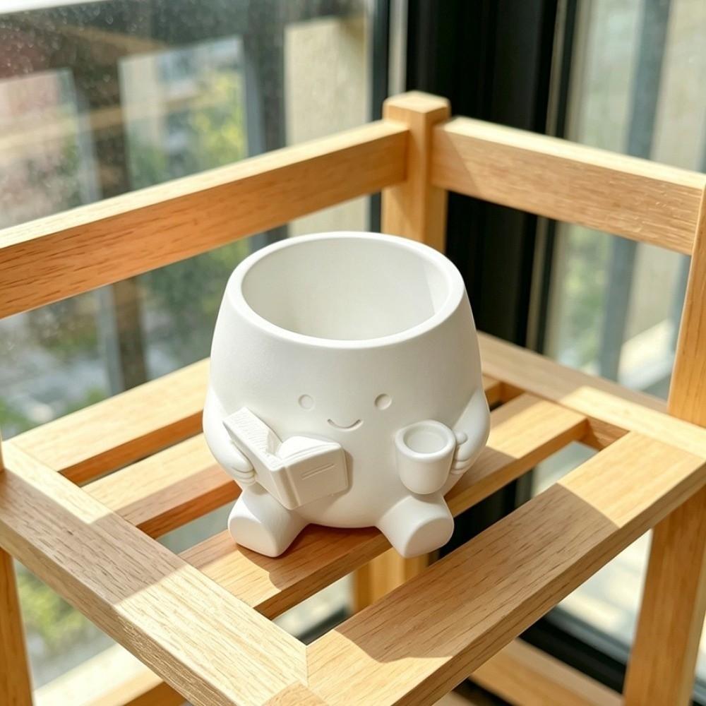 Stylish Design Head Planter Mini Size Desktop Decoration Landscape Plant Pot Home Decor