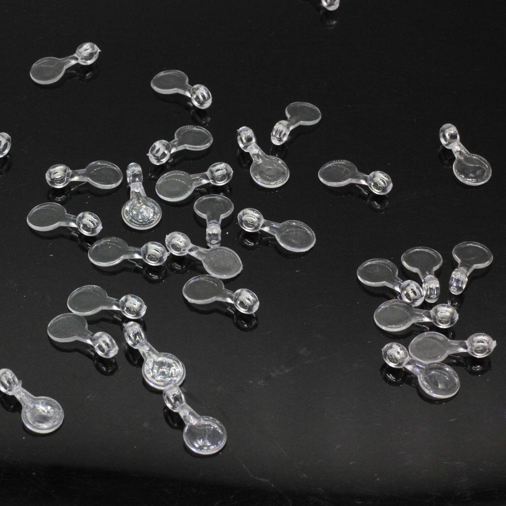 1000Pc Clear Acrylic Bails Round Transparent Button Bails Clear Acrylic Plastic Bails for Craft and Jewelry Making Finding