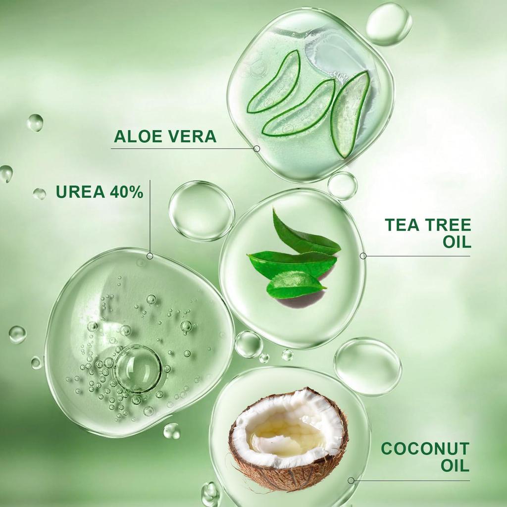 Foot Cream-Moisturizing 40% Urea-ALONE VERA,UREA 40%,TEA TREE OIL,COCONUT OIL-Moisturizing dry cracked skin,200ml