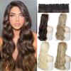 Женские длинные волнистые наращивания волос Синтетическое волокно 5 зажимов для наращивания волос Черный, коричневый, светлый цвет Волнистые наращивания волос