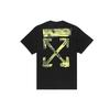 Splattered Paint Arrow Loose Short Sleeve T-Shirt Men Tops Yellow Black OMAA038F191850101060