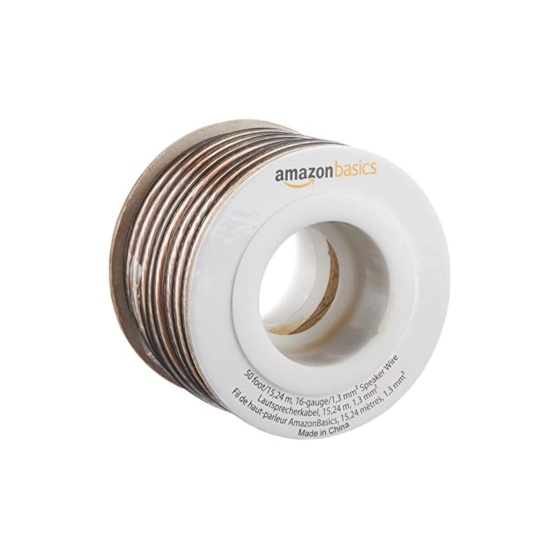 Кабель для акустической системы Amazon Basics, 16 AWG, 15 м, Бронзовый