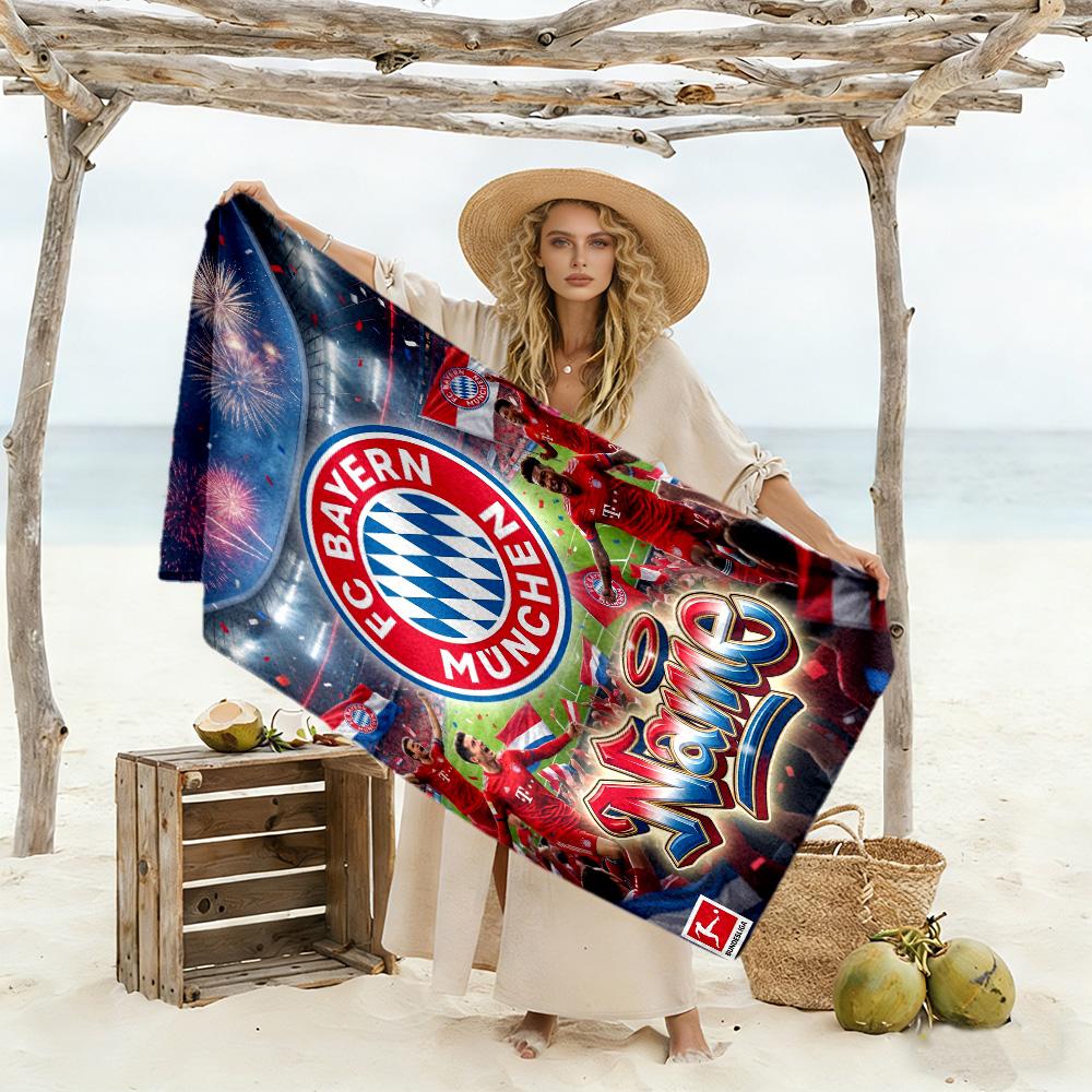 Bayern Munich Galaxy Artwork Customize Text Beach Towel Quick-Dry Soft Microfiber Portable for SwimmingBeachCamping Travel Beach AccessoriesGym