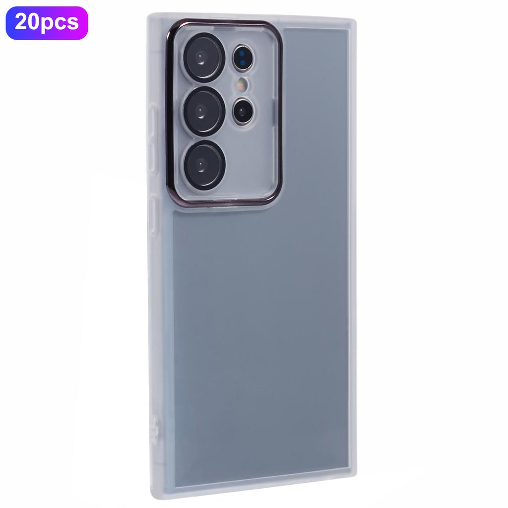Bulk Purchasing 20Pcs For Samsung Galaxy S22 Ultra 5G Case Electroplated Camera Frame TPU Phone Cover Precise Cutouts