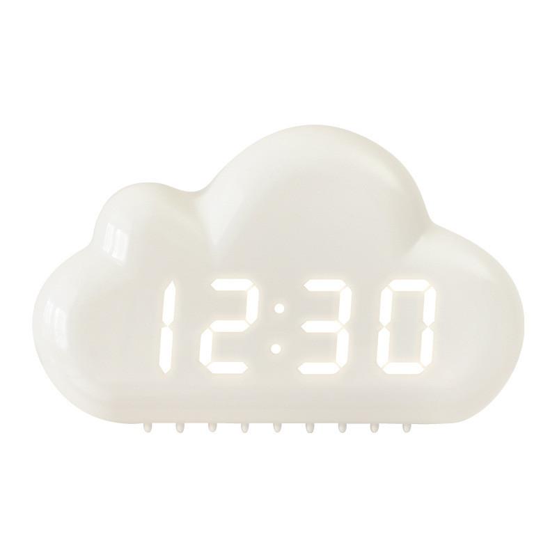 Cloud Shape Electronic Alarm Clock With Led Display And Sleep Timer Suitable For Kids And Teens