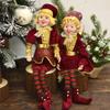 2PCS Christmas Elf Couple Plush Doll Christmas Tree Decoration Navidad New Year Pendant Ornaments Home Decor Kids Toy Gift