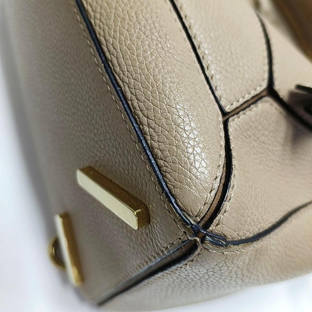 [Pre-Owned] Puzzle Medium Brown Leather Geometric Shoulder Bag With Gold Hardware And Detachable Strap - Good #1GUI4UV