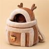Cat Carrying Bag Pet Plush Elk Shape Backpack Winter Puppy Outgoing Backpack For Travel Hiking Outdoor Camping Indoor