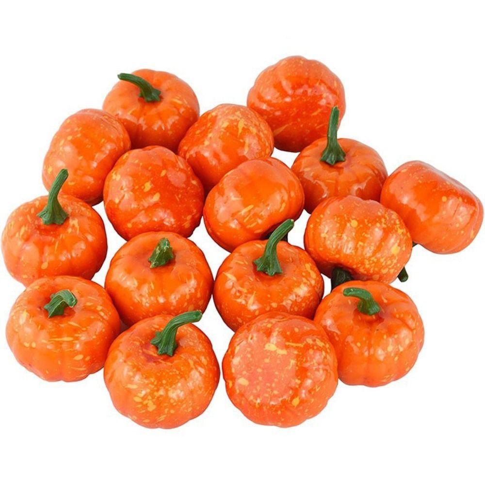 5PCS Mini Size Artificial Pumpkin Orange Halloween Decorate Pumpkins Household Decoration