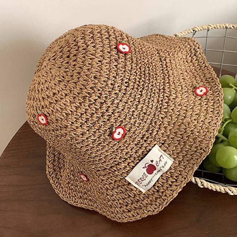 Sweet Vacation Leisure Handmade Straw Hat For Women Girls Breathable Summer Sun Hat Foldable Able Sunscreen Hat Gifts