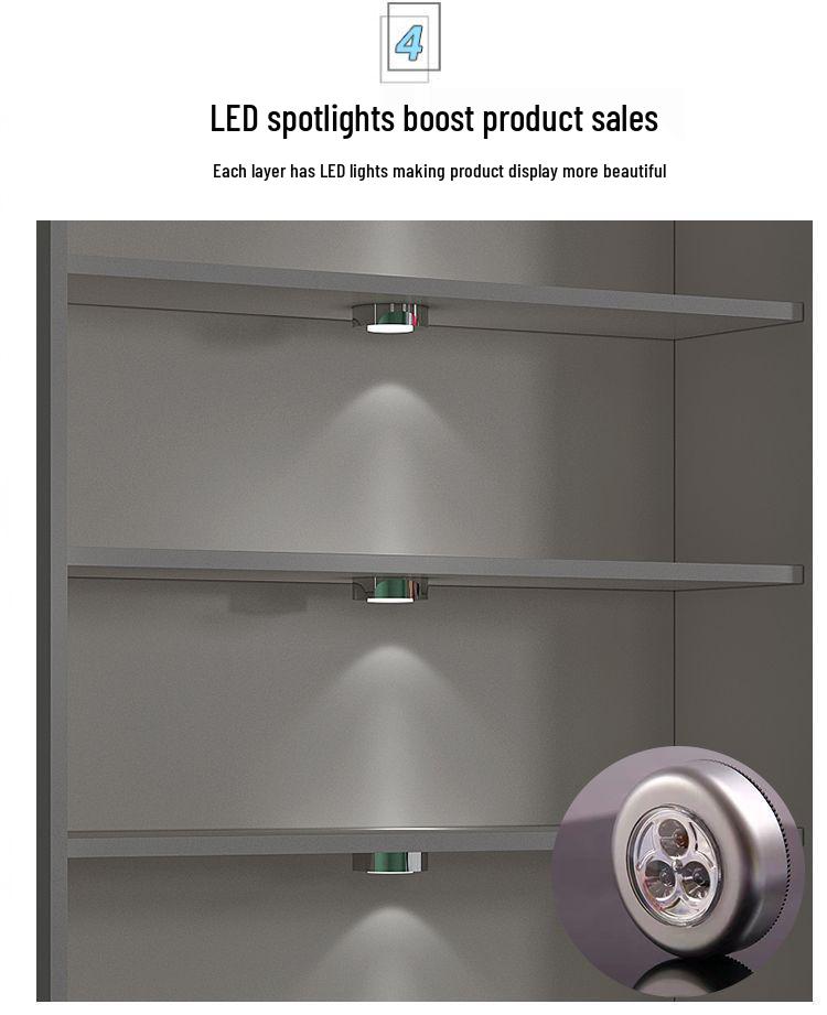 Стеклянный витринный шкаф с замком для косметики для салона красоты