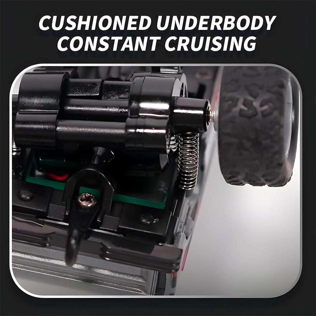 RC Truck USB-C Rechargeable Underflow With Trailer, 1:64 Scale Truck Remote Control Car With Lights, 2.4Ghz Remote Control