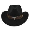 Solid Color Cowgirl Jazz Hat Woolen Party Cosplay Hat Vintage Western Cowboy Hat  Cycling Caps