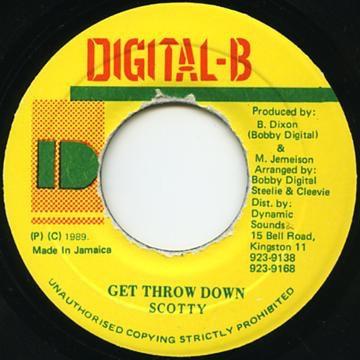 7inch Record SCOTTY - Get Throw Down NONE Digital-B 1992 Jamaica Reggae, Ska & Dub Used