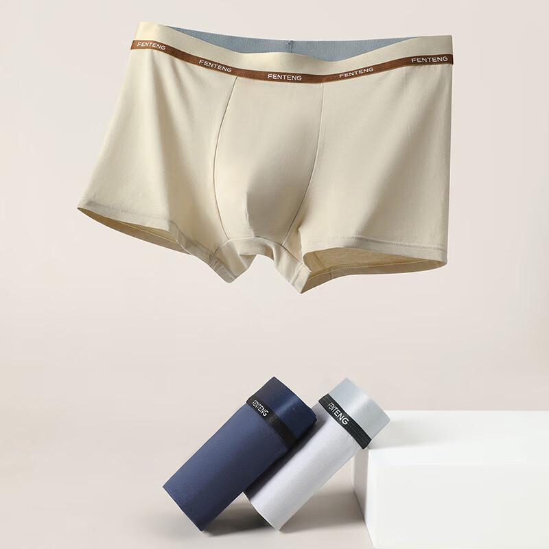 Fenteng Мужские боксеры-слипы из мягкого хлопка 60-х годов, 3 штуки
