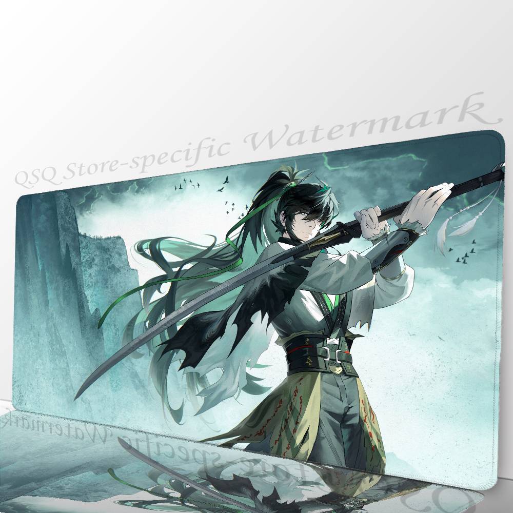 Qiuyuan Аниме W-wuthering Waves Коврик для мыши Нескользящий Подходит для офисных компьютеров Ноутбуков Игровых столов E-sports Клавиатуры XXL