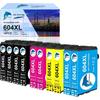 Cartouche D'encre - ZIG-ZAG TERRITOIRES - GoToners 604XL - Pack De 10 - Compatible Avec XP-2200 - 600 Pages Noir