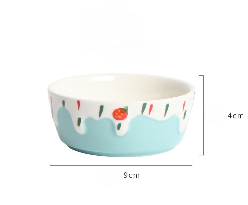 Миска для еды для хомяка, керамическая миска, толстая и не опрокидывающаяся, миска для кролика с клубникой, ванная и туалет, принадлежности двойного назначения Golden Bear