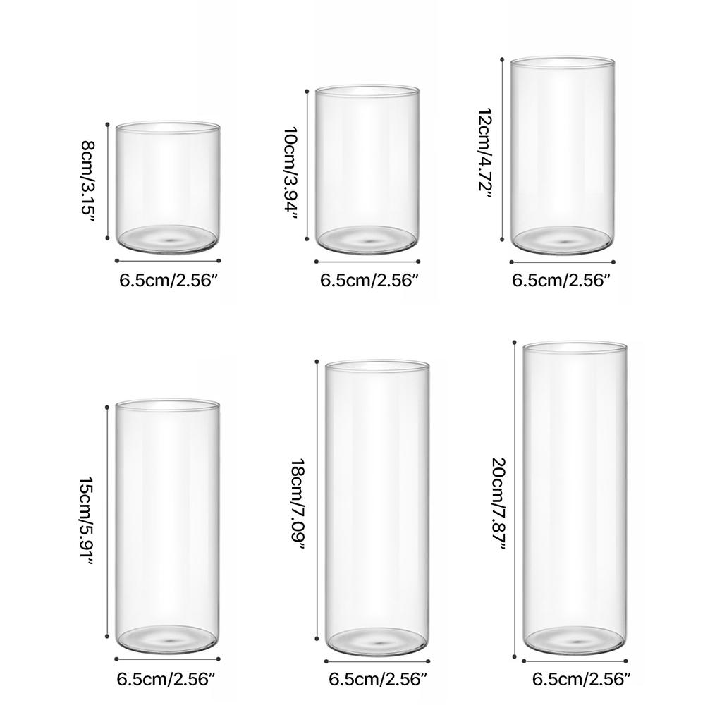 Modern Clear Glass Flower Vase Glass Cylinder Vase Floral Container Flower Vase Elegant Table Centerpiece Decoration