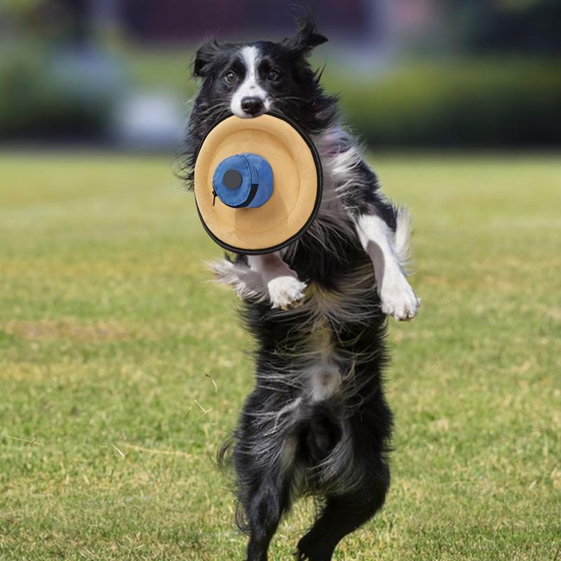Dog Flying Disc Toy Soft Canvas Indestructible Flying Disc Training Pet Supplies Outdoor Games With Snack Bag For Outdoor Sports