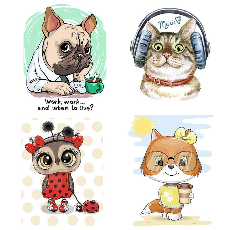 T370 # забавная наклейка с изображением кота, бульдога, совы, животного на автомобиль, виниловая наклейка, водонепроницаемые украшения, наклейки для автомобиля