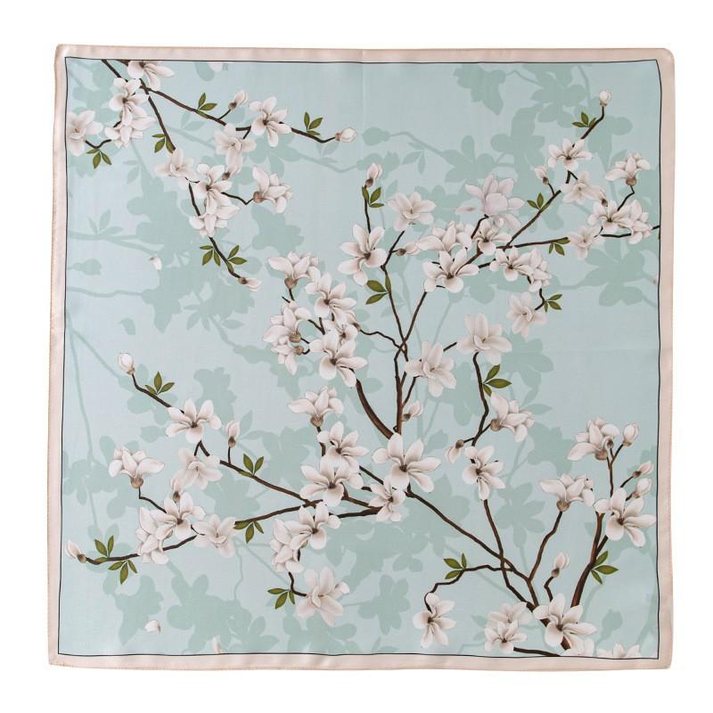 53cm Silk Scarf Women Fashion Floral Neckerchief Elegant Satin Bandana
