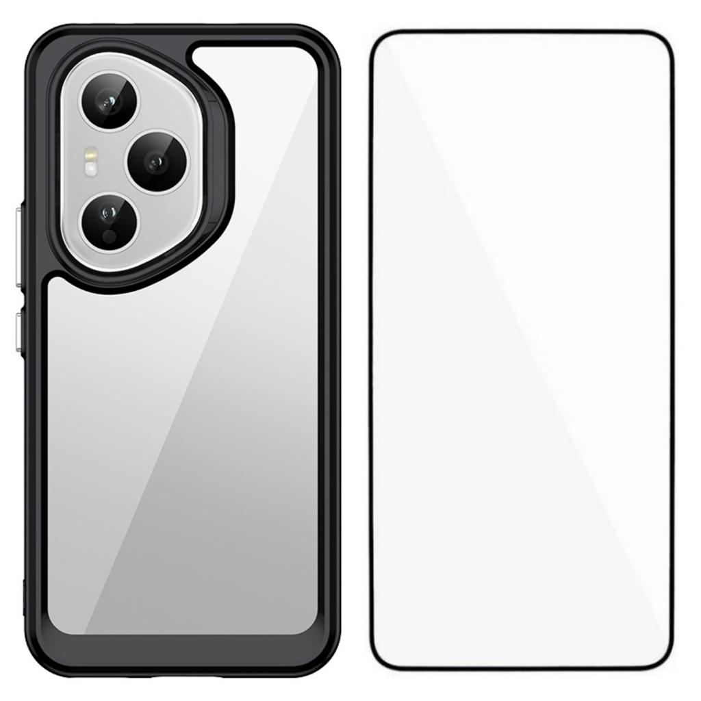 Для Honor 400 Pro 5G (Глобальный) Чехол для телефона WANLONFENG Серия XC TPU Акриловая крышка с закаленным стеклом (Большое отверстие для линзы)