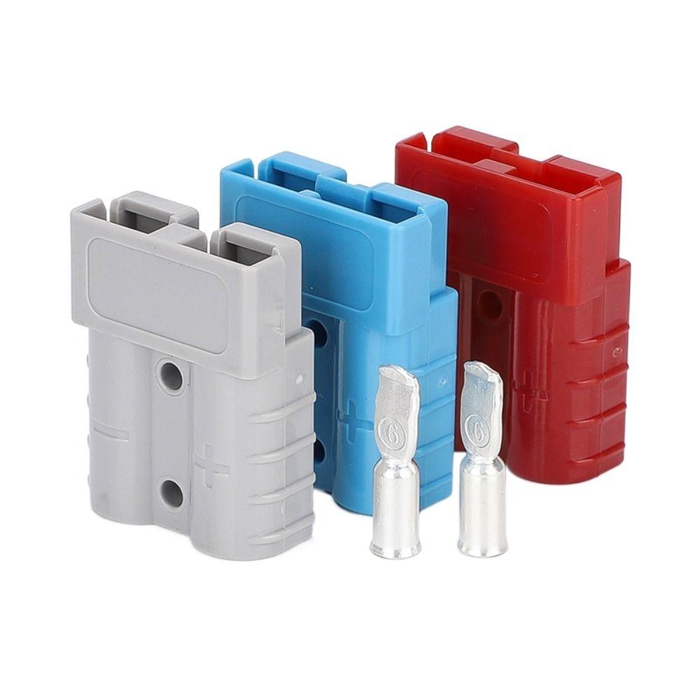 600V Battery Power Connector Grey Red Quick Plug Connector Terminals Pins Lugs Copper For Anderson