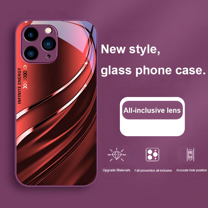 Градиентный Розово-Фиолетовый Infiniteenergy для iPhone 15 14 13 12 11 Pro Max XS XR 7 8 Plus 2020 2022 SE Закаленное стекло Чехол для телефона