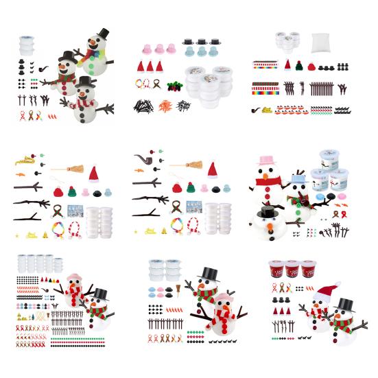 Набор для лепки снеговика из самозатвердевающей глины, рождественские поделки для детей 4-12 лет, забавный набор для лепки снеговика своими руками для украшения праздничной вечеринки