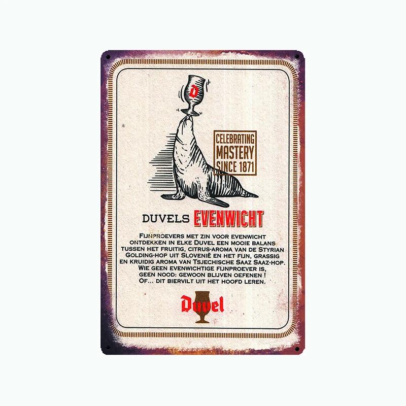[ Mike86 ] Duvel Бельгия ПИВО Металлическая жестяная табличка Настенная табличка Ретро Винный постер Живопись Паб Декорация LTA-2032 20*30 СМ