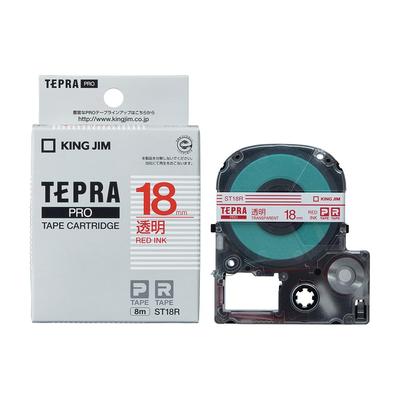 Картридж с лентой King Jim Tepra PRO 18 мм, прозрачные буквы, длина 8 м ST18R [подлинный] Этикетка/красный