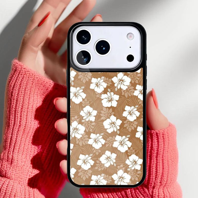 Цветочный гибридный чехол для телефона с цветами гибискуса для iPhone 17 16 15 14 13 Pro Max Задняя крышка для 12 11 Pro Coque