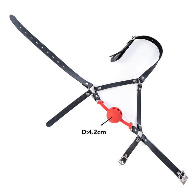 28Style Leather Hood Mask Blindfold,Open Mouth Harness Strap Dildo Ball Gag,Fetish BDSM Bondage Sex Slave Hood Couple SM Toy Kit