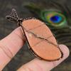 Red Sunstone Gemstone Copper Wire Wrap Jewelry Pendant 2.96