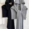 Heavy Woolen Yarn Design Fashionable Knitted Hooded Shawl Women'S Autumn And Winter Warmth Versatile Outer Outfit