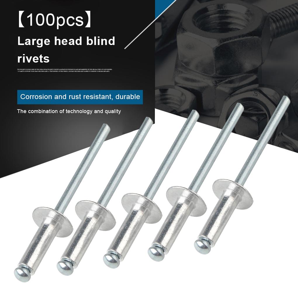 100 шт. алюминиевых заклепок-выступов, гладких, сменных, M4, вытяжных заклепок