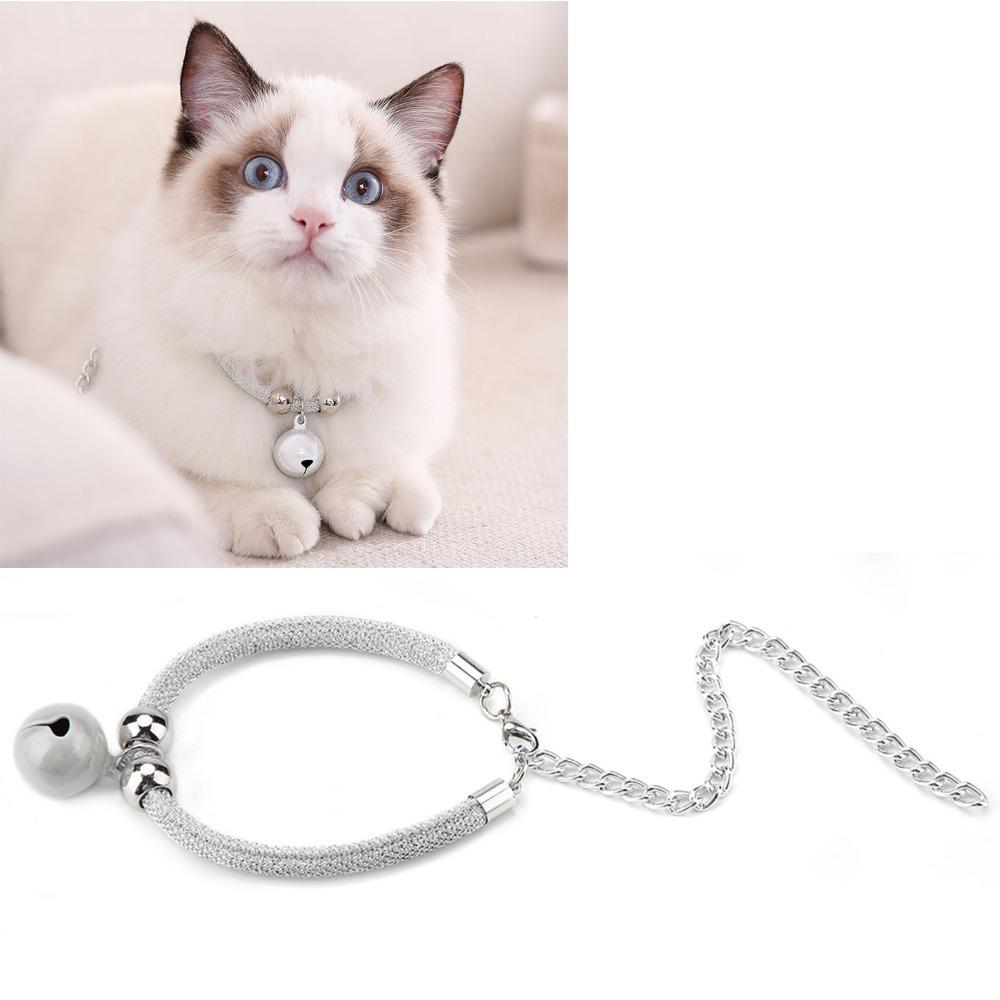 Adjustable 20-38cm Length Pet Necklace w/ Extension Chain Nylon Pets Collar for Pets