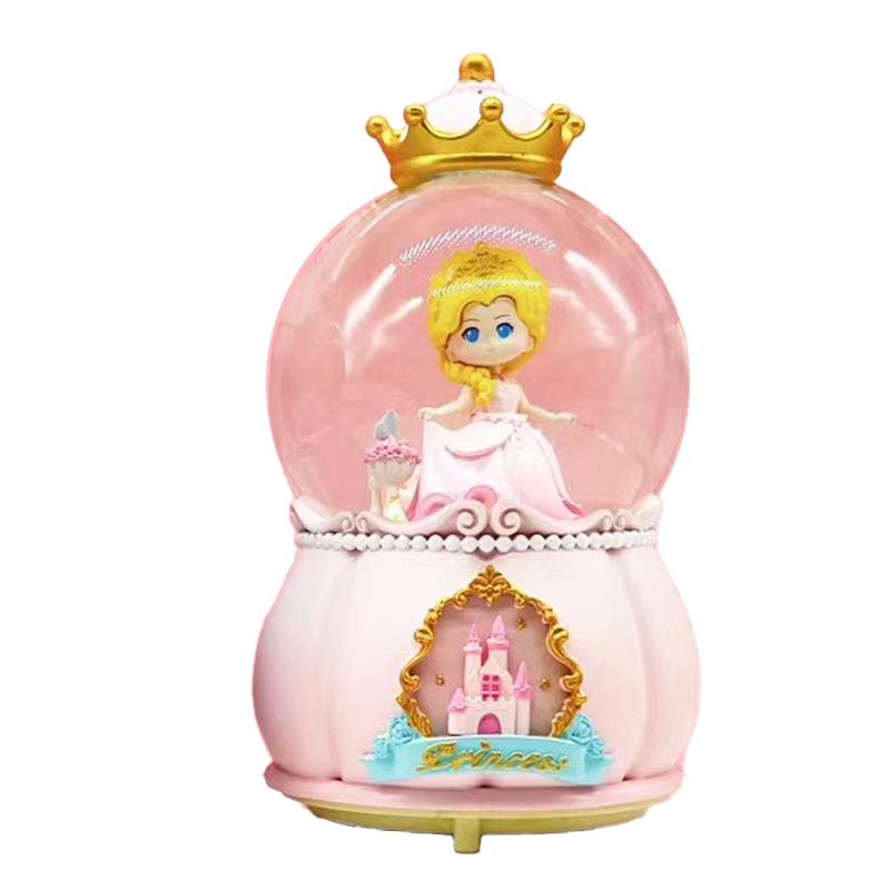 Pink Heart Castle Music Box Lantern - Snow Princess Dream Castle Birthday Gift