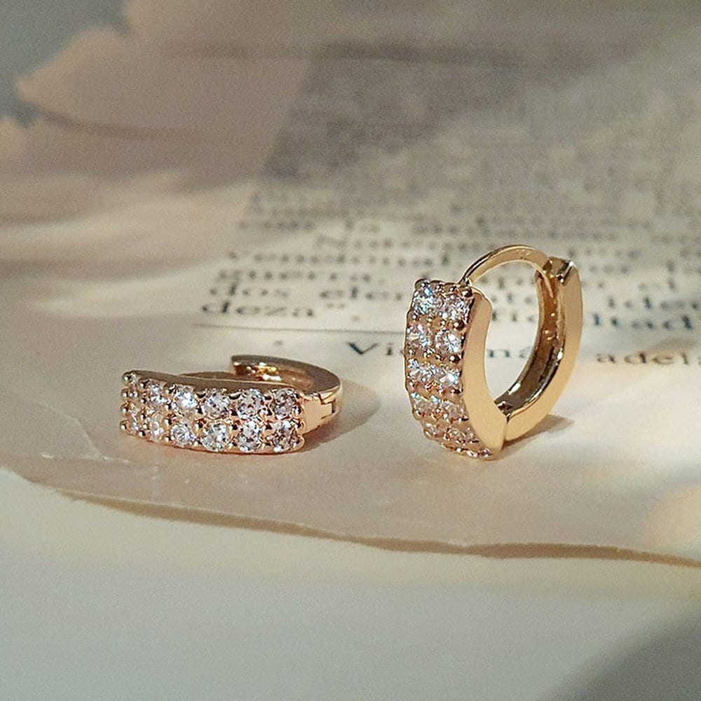 14K Post Erco One-Touch Ring Earrings W