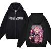 Anime Gojo Satoru Sweatshirts Jujutsu Kaisen Zipper Jackets Gojo Hoodies Thin Fleece Hoodie Zip Up Y2k Hoodies Anime Sweaters