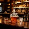 Party Drinkware Essentials Middle Finger Whiskey Decanter, 1000ml Glass Fist Dispenser with Stopper, Father's Day Present Unique Hand Shape