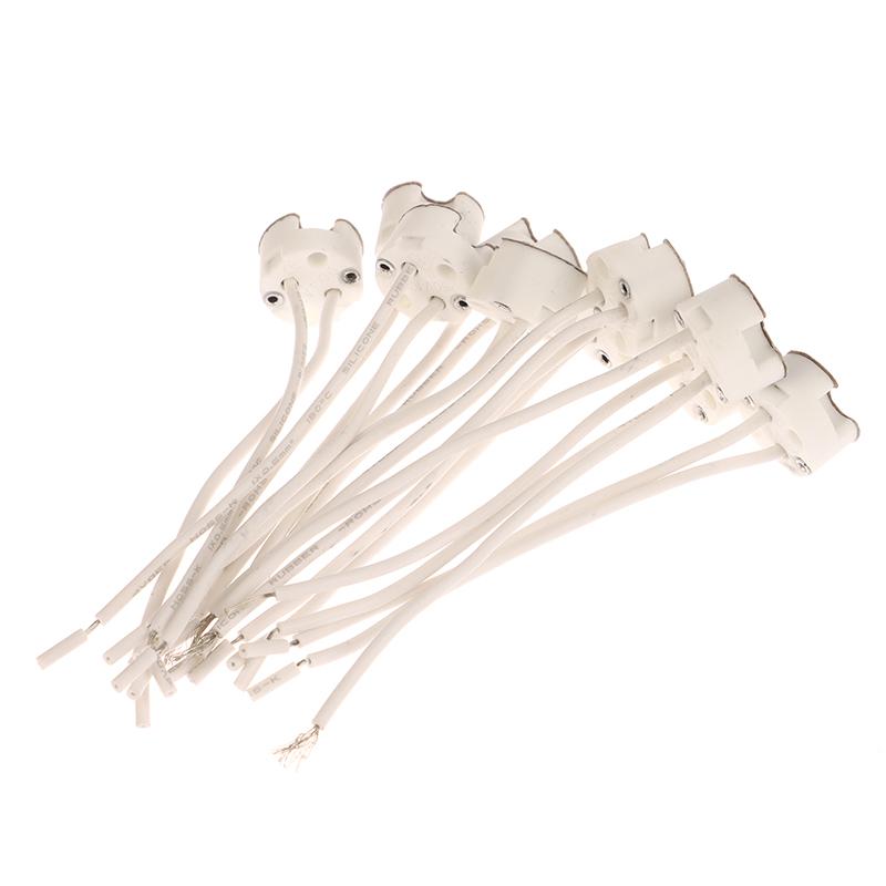 10 шт. MR16 G5.3 Разъем для цоколя лампы Кабель Патрон для лампы Керамический держатель Фитинг для лампы MR16 Фиксирующий держатель 10 см Силиконовый кабель