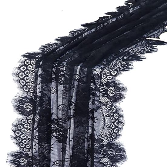 Кружевная скамейка с цветочным принтом, французская элегантная романтическая черная тюль, длинная прямоугольная свадьба